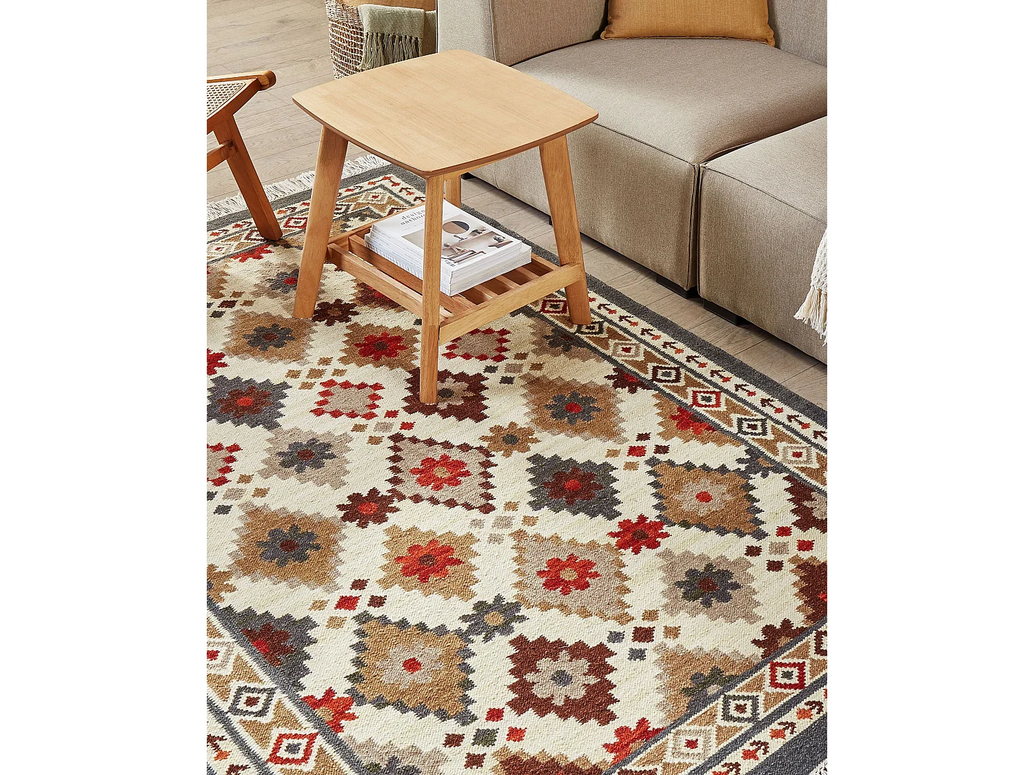 Tapis GHUKASAVAN Multicolore 140 x 200 cm Laine Kilim