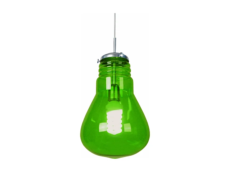 Suspensão TOSEL  AMPOULES  vidro abaulado Verde D28 x  H88  cm