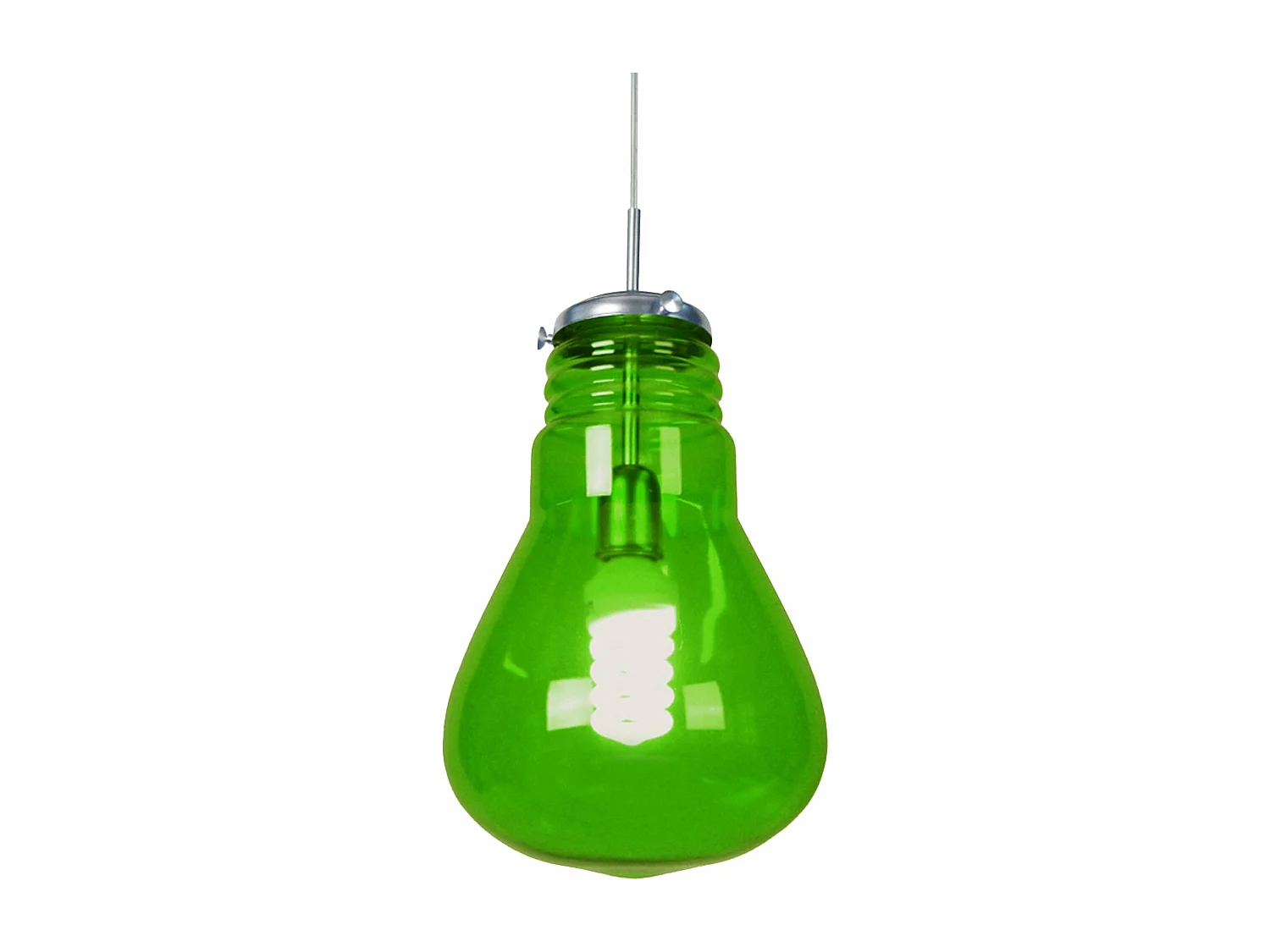 Suspensão TOSEL  AMPOULES  vidro abaulado Verde D28 x  H88  cm