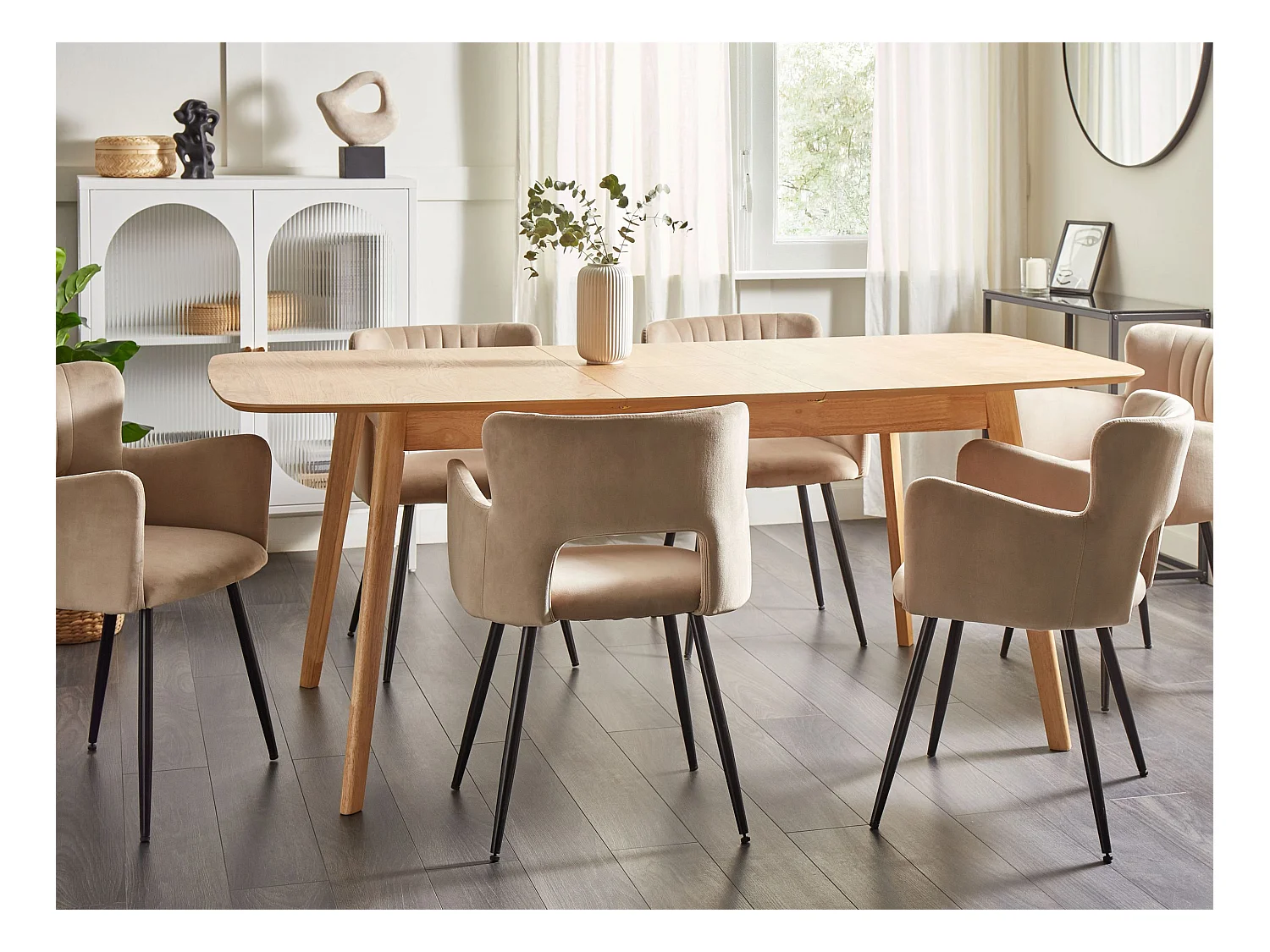 Mesa de jantar extensível MADOX Carvalho claro 150/190 cm 90 cm