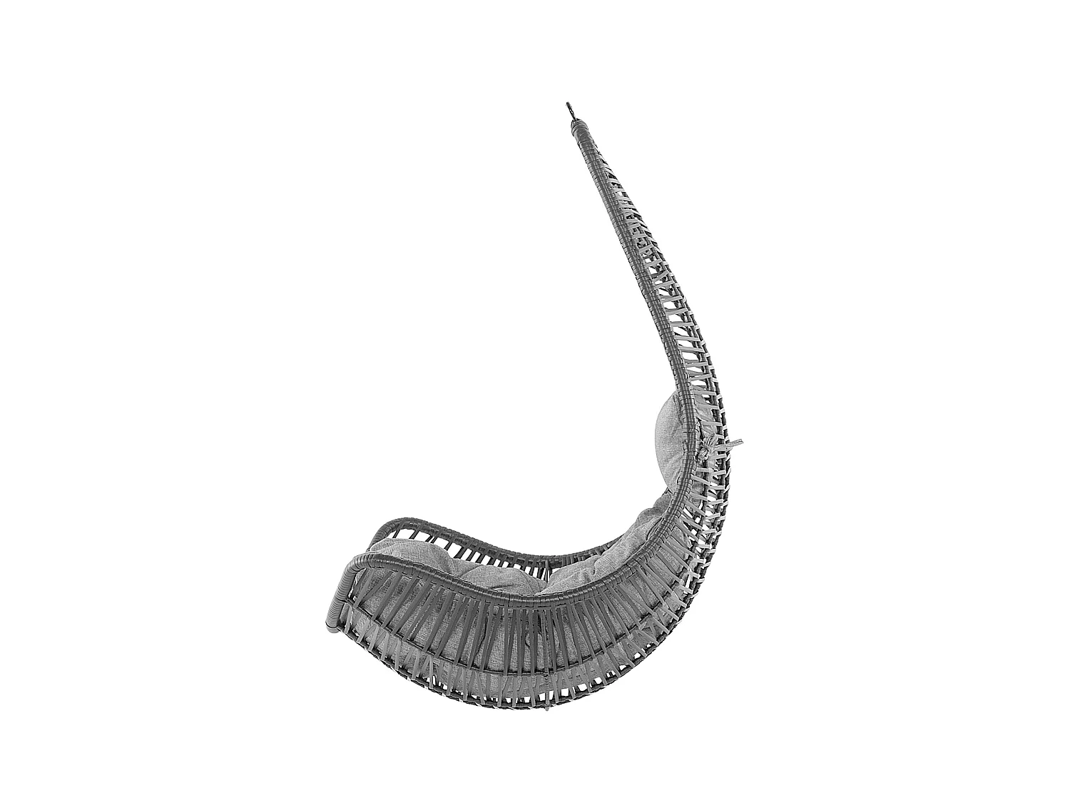 Bequemer Hängekorb in Schwarz Rattan inkl. Sitz- und Kopfkissen Boho Stil Atri II