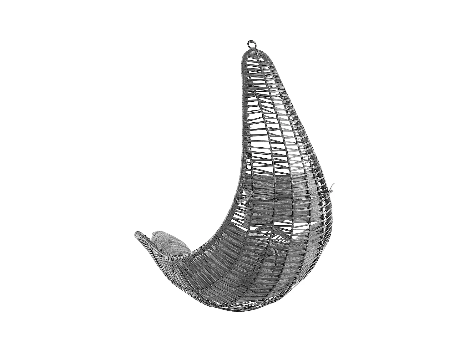 Bequemer Hängekorb in Schwarz Rattan inkl. Sitz- und Kopfkissen Boho Stil Atri II