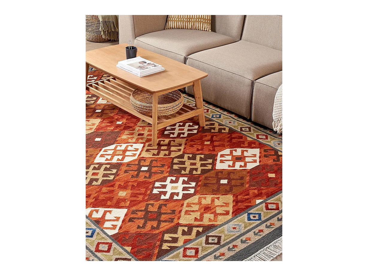 Vloerkleed kelim meerkleurig 200 x 300 cm URTSADZOR