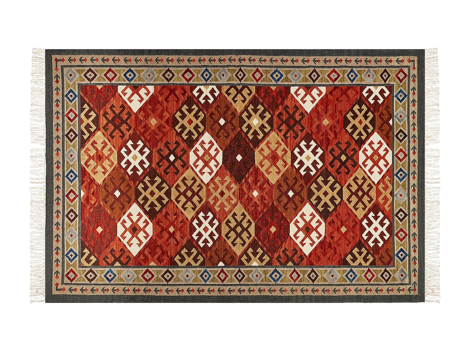 Vloerkleed kelim meerkleurig 200 x 300 cm URTSADZOR