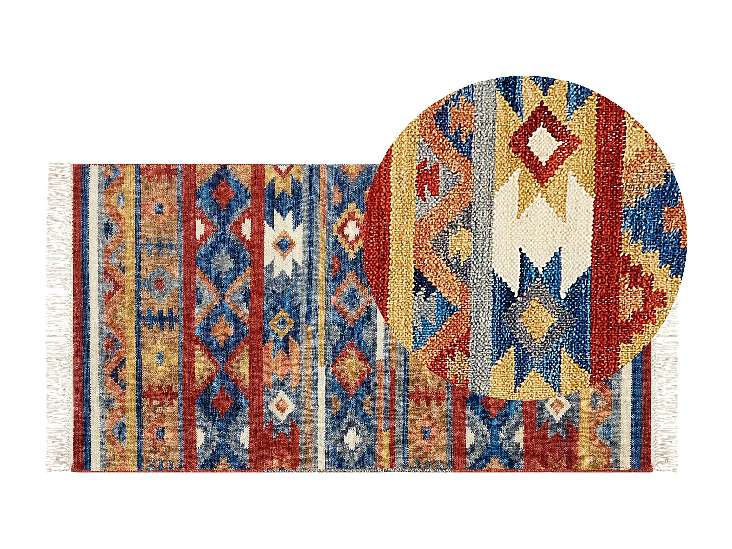 Vloerkleed kelim wol meerkleurig 80 x 150 cm NORAKERT