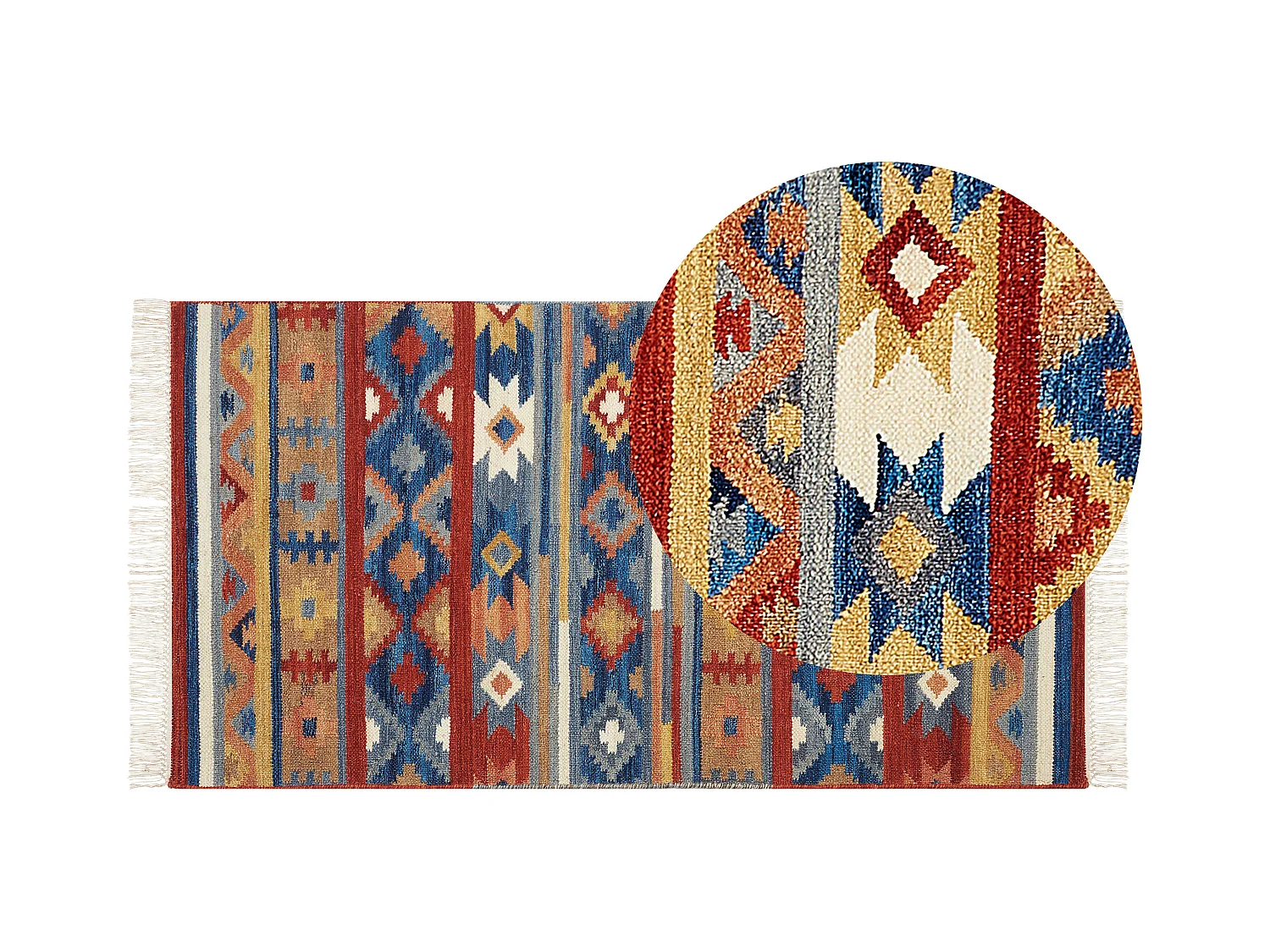 Vloerkleed kelim wol meerkleurig 80 x 150 cm NORAKERT
