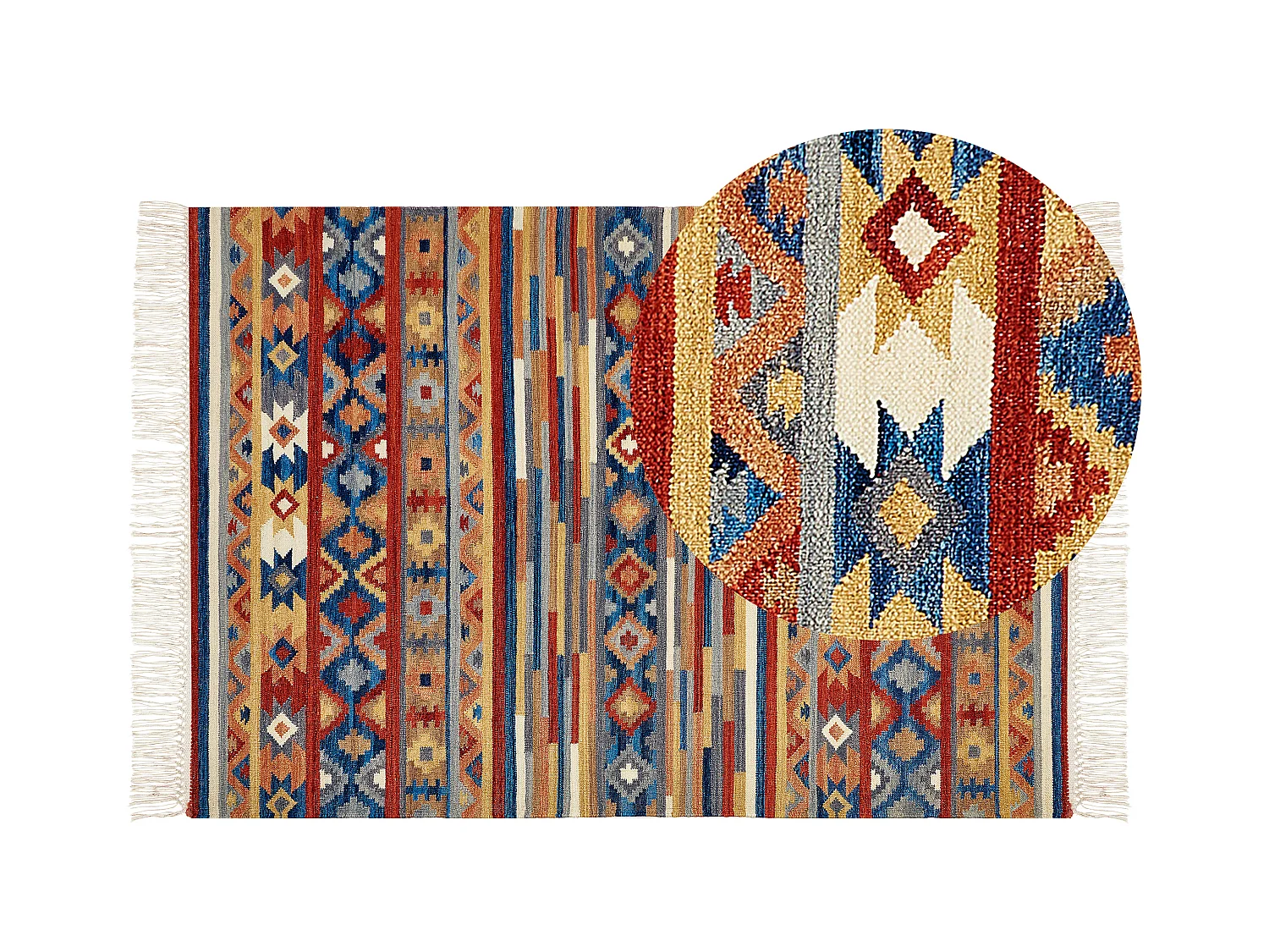 Vloerkleed kelim wol meerkleurig 160 x 230 cm NORAKERT