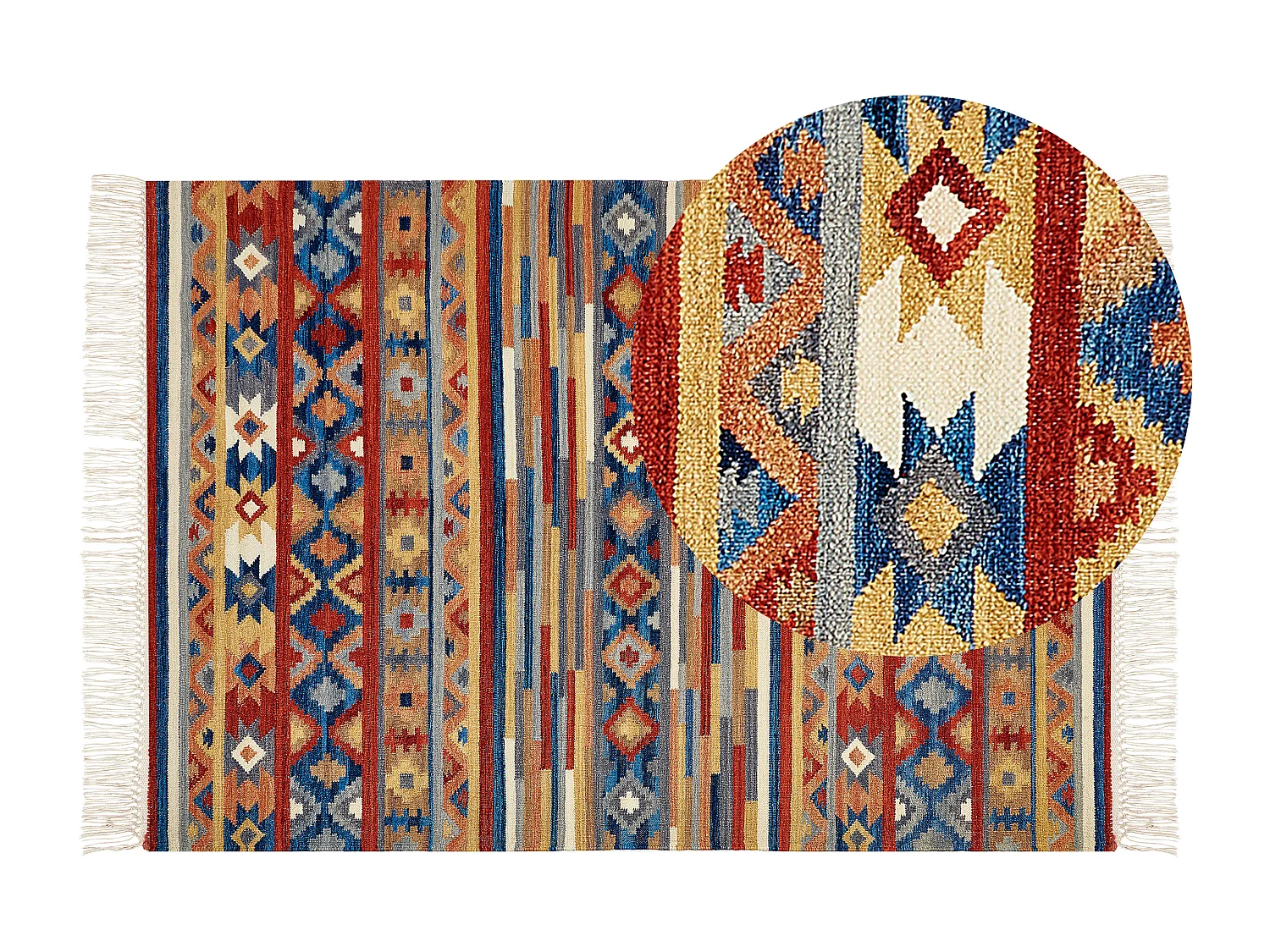 Vloerkleed kelim wol meerkleurig 160 x 230 cm NORAKERT