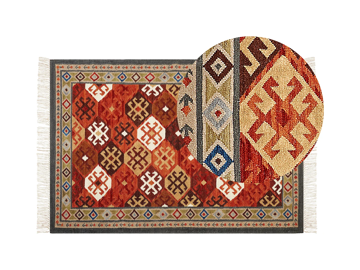 Tapis URTSADZOR Multicolore 140 x 200 cm Laine Kilim