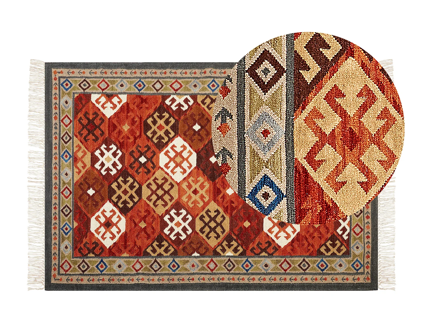 Tapis URTSADZOR Multicolore 140 x 200 cm Laine Kilim