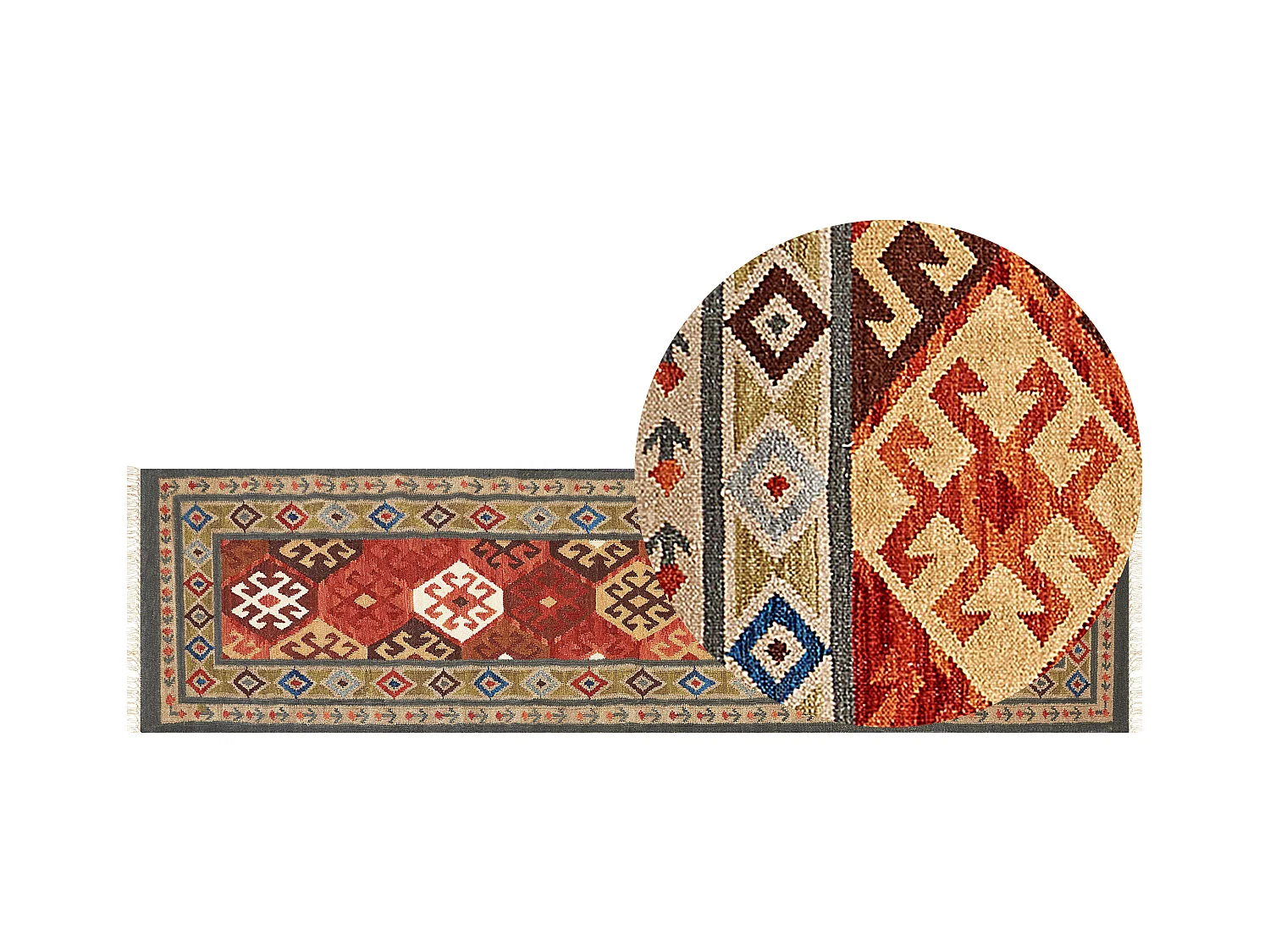 Tapis URTSADZOR Multicolore 80 x 300 cm Laine Kilim
