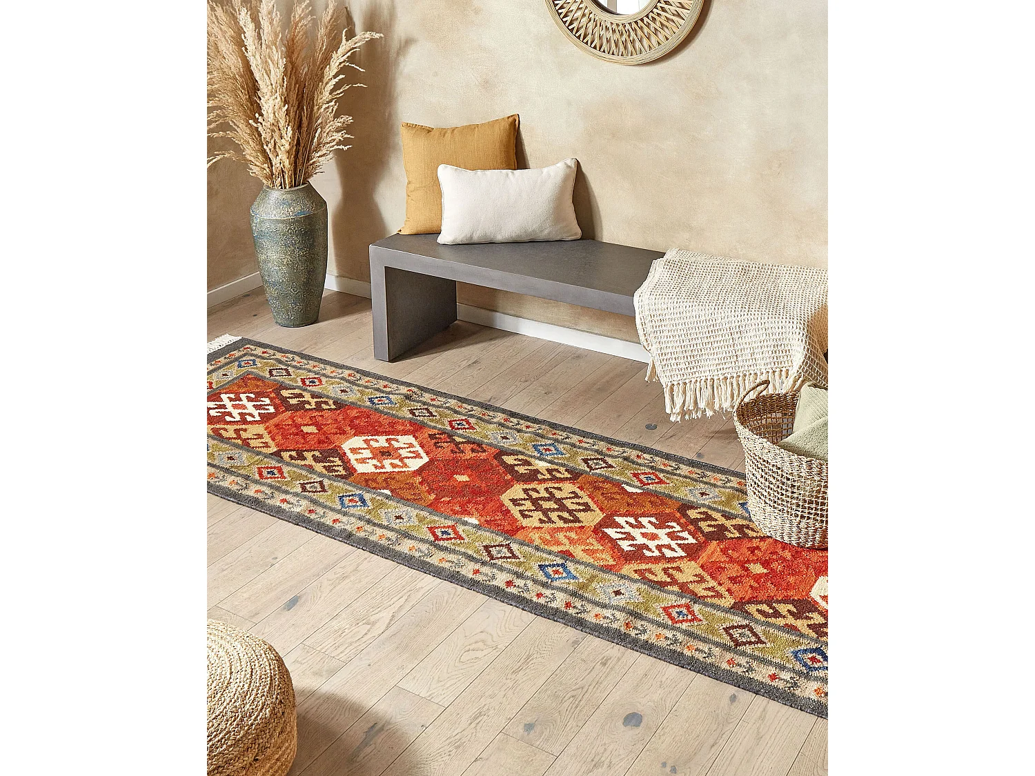 Tapis URTSADZOR Multicolore 80 x 300 cm Laine Kilim