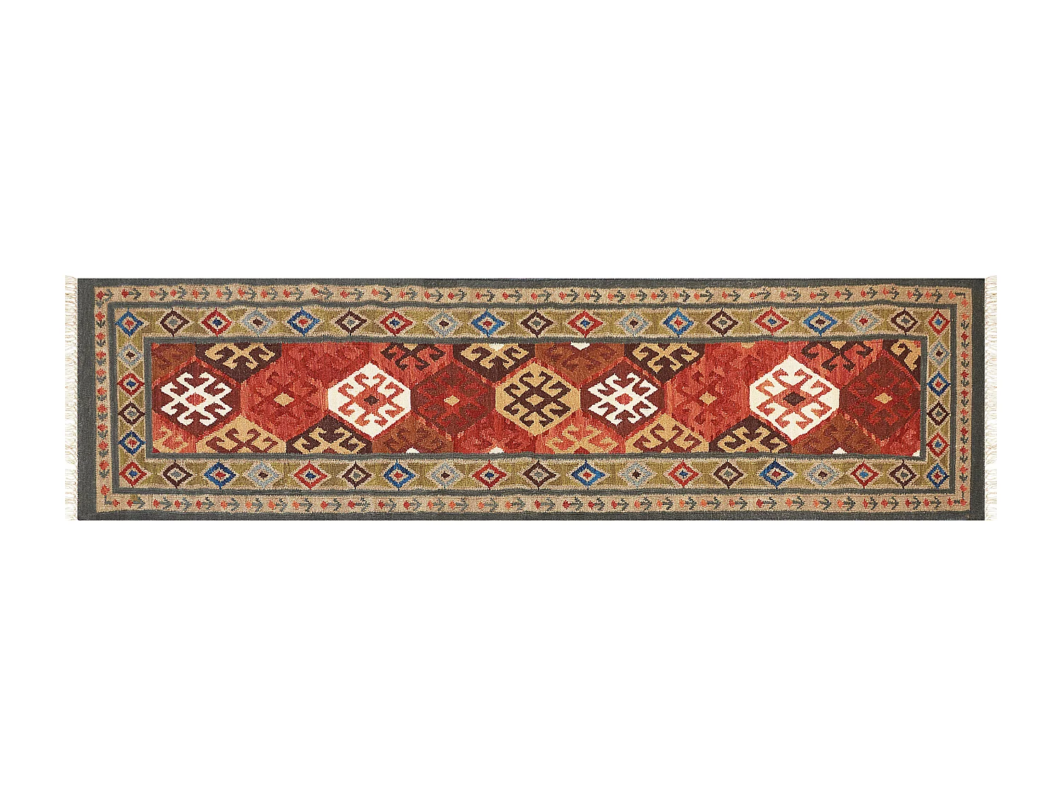 Vloerkleed kelim meerkleurig 80 x 300 cm URTSADZOR