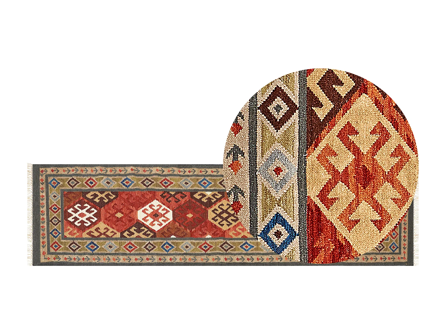 Tapis URTSADZOR Multicolore 80 x 300 cm Laine Kilim
