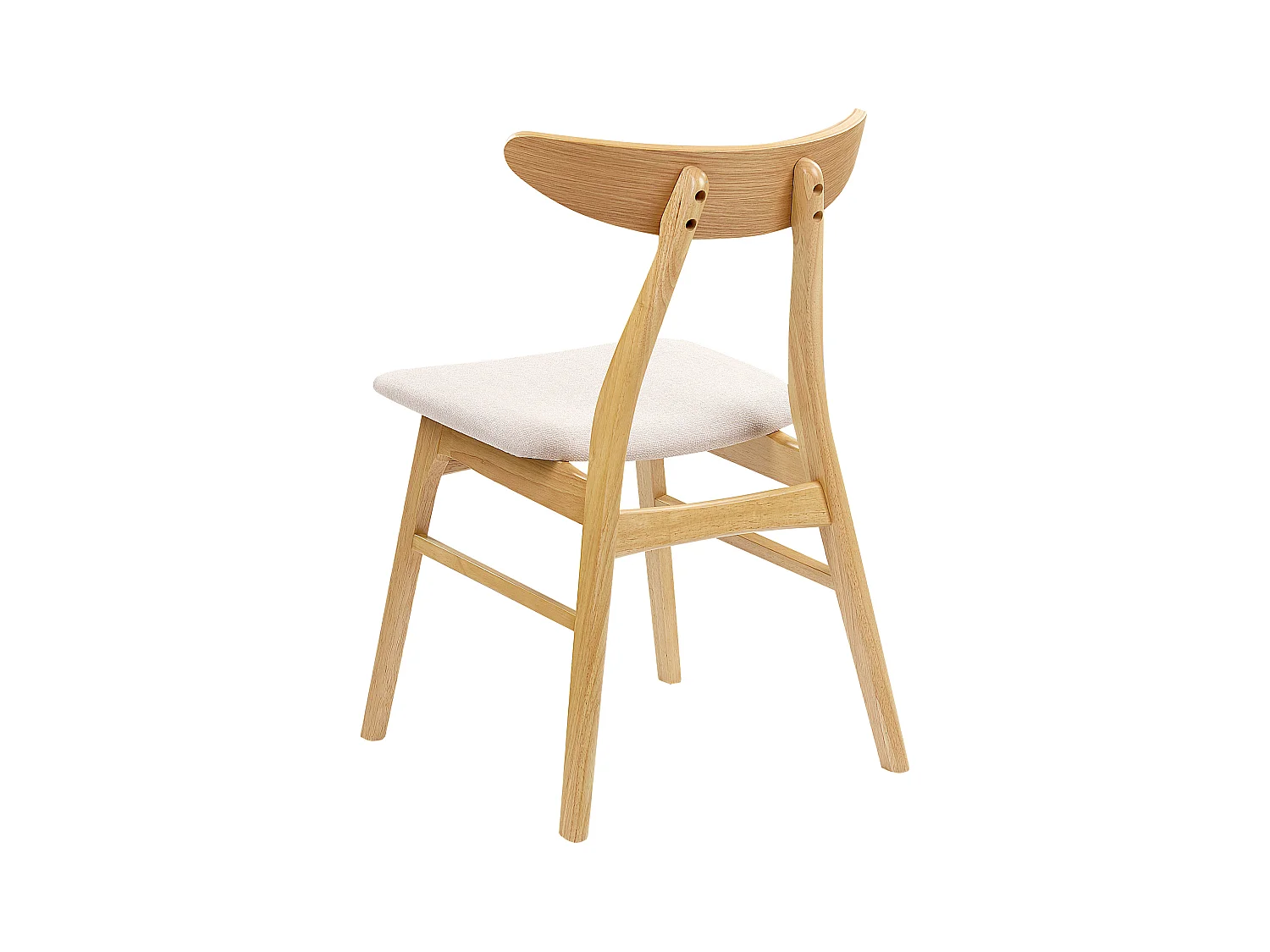 Lot de 2 chaises de salle à manger LYNN Bois Marron clair/beige