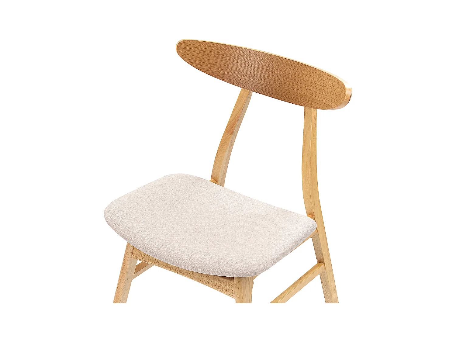 Lot de 2 chaises de salle à manger LYNN Bois Marron clair/beige