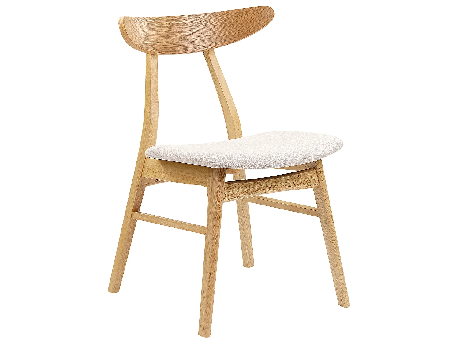 Set of 2 Dining Chairs LYNN Wood Light Brown/ Beige
