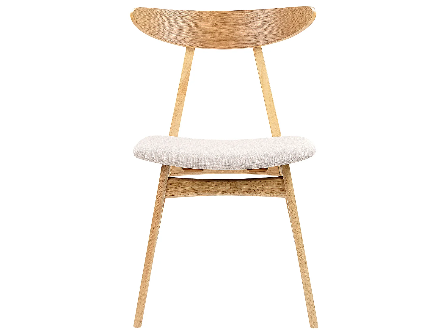 Set of 2 Dining Chairs LYNN Wood Light Brown/ Beige