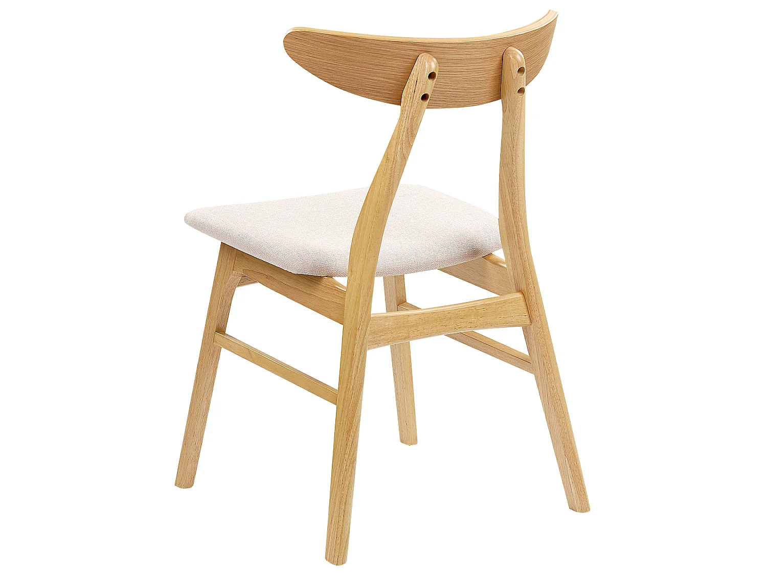 Set of 2 Dining Chairs LYNN Wood Light Brown/ Beige