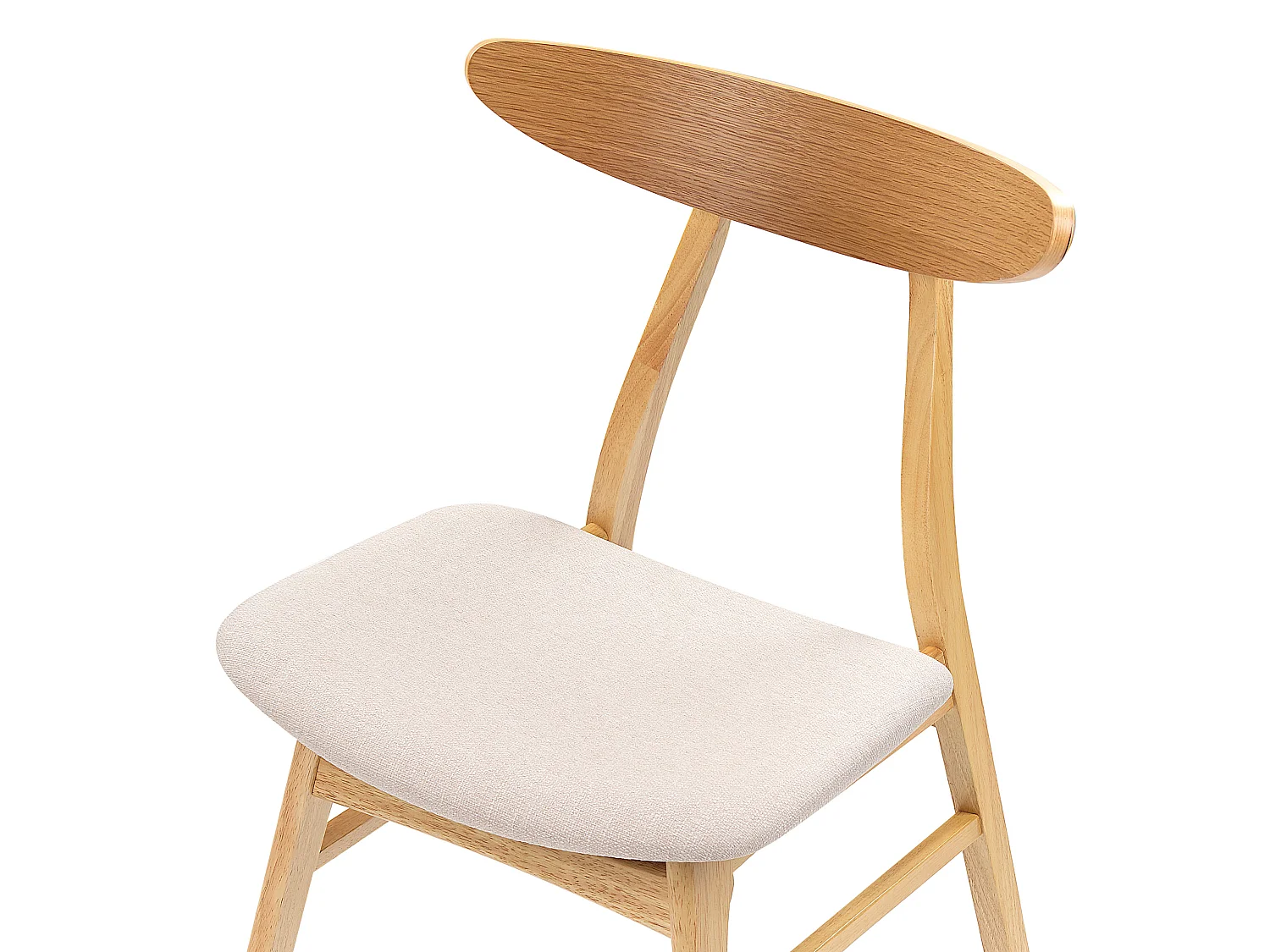 Set of 2 Dining Chairs LYNN Wood Light Brown/ Beige