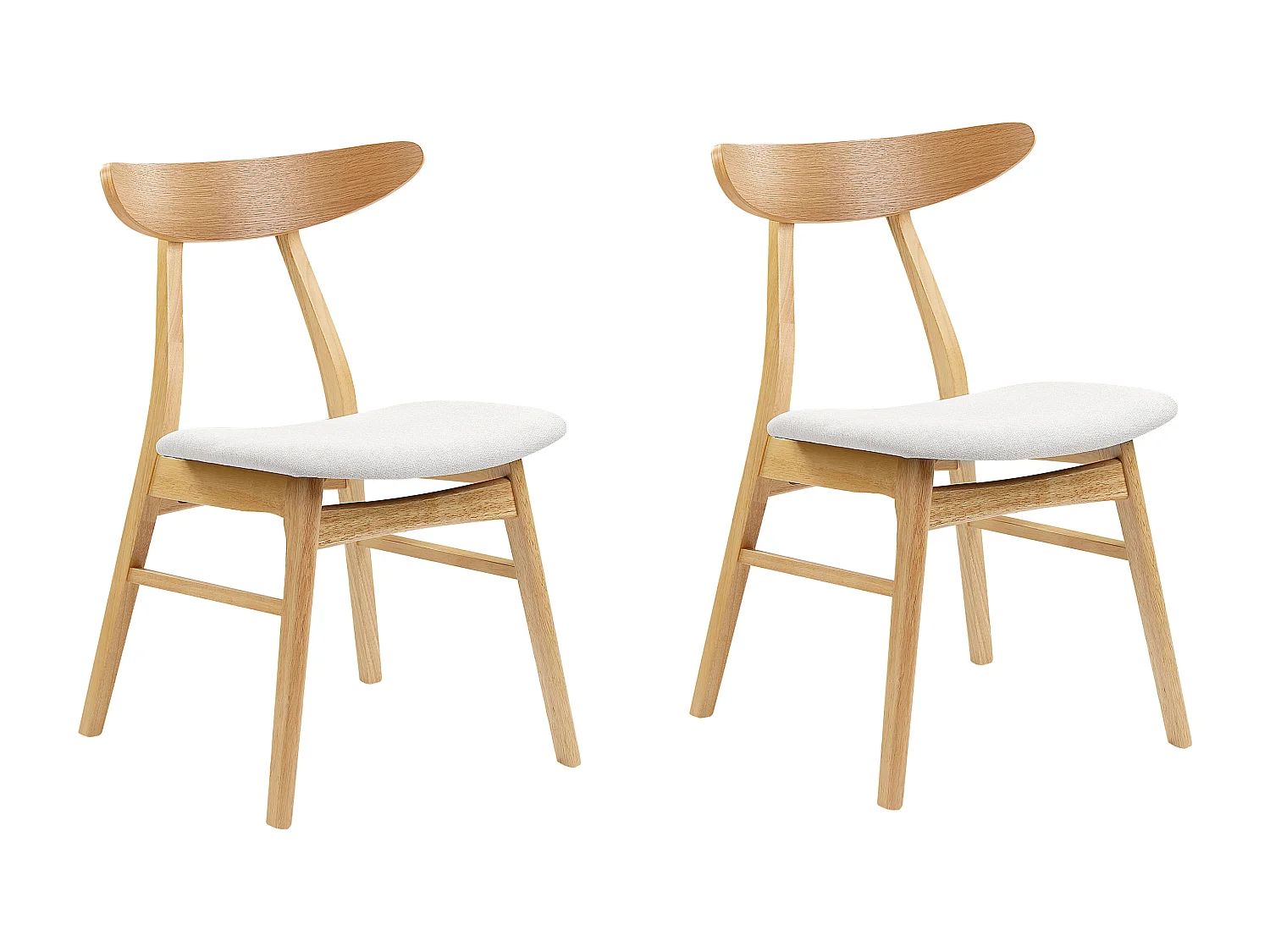 Set di 2 sedie da pranzo LYNN Legno Grigio chiaro