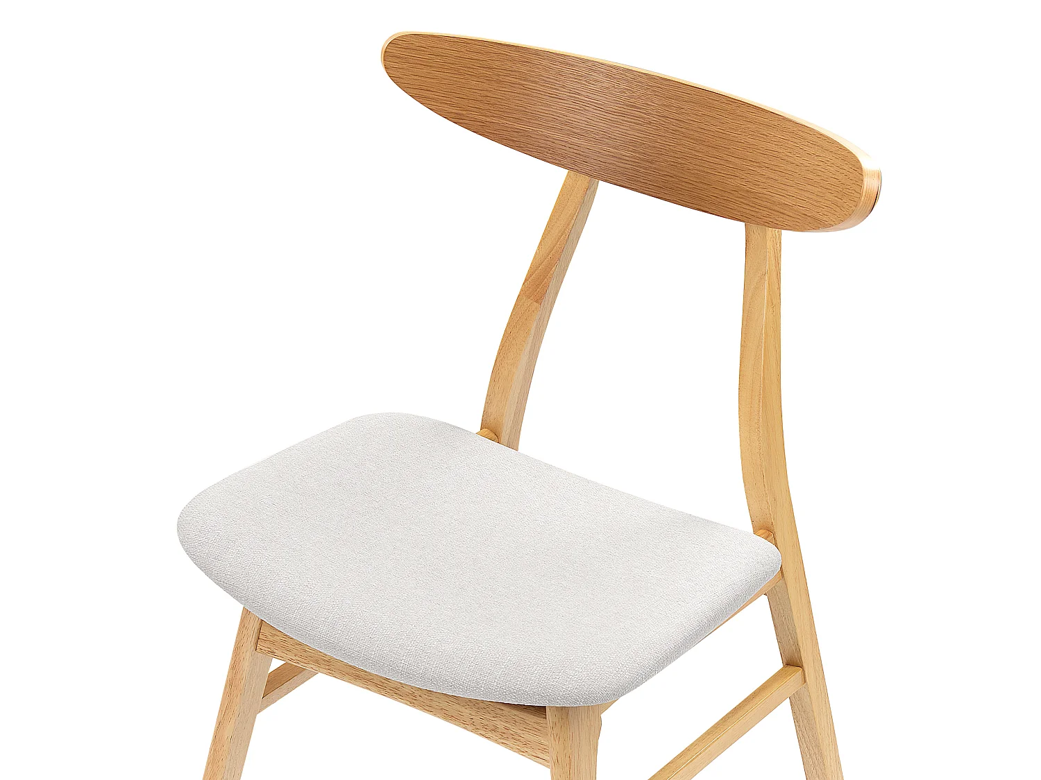 Esszimmerstuhl 2er Set heller Holzfarbton mit Polsterung grau Skandi Retro Lynn