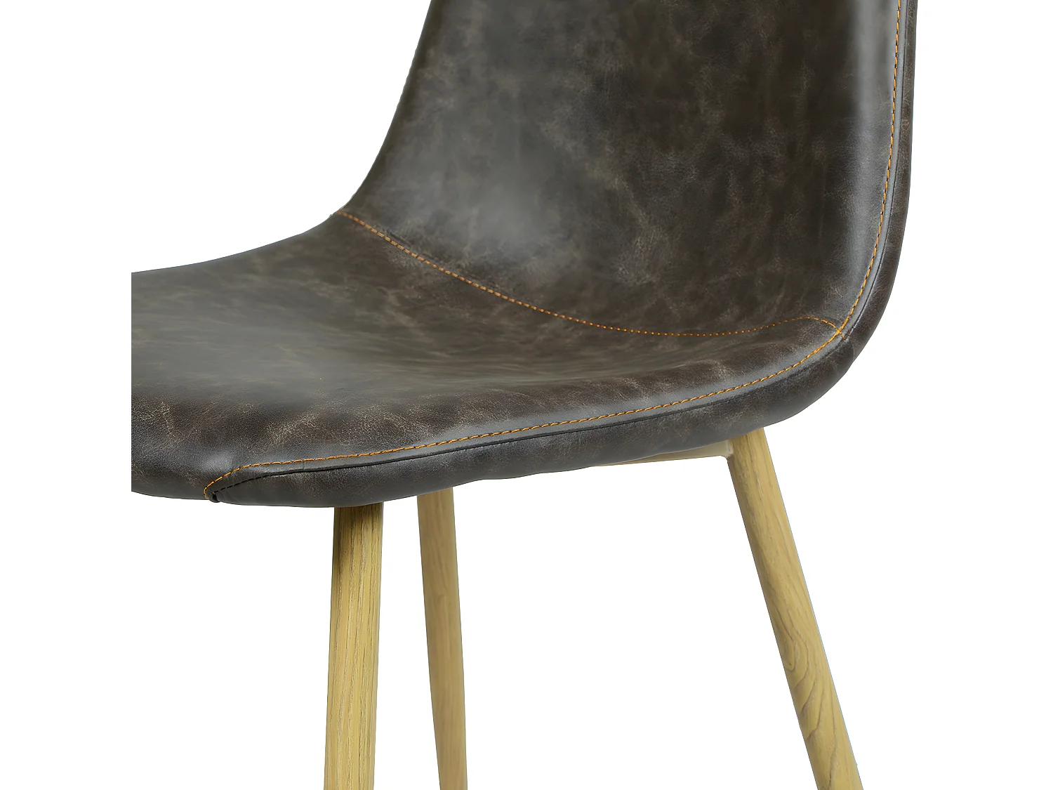 URBAN MEUBLE Lot de 4 Chaises à Manger Scandinaves Vintage Marron PU 44*53*86cm