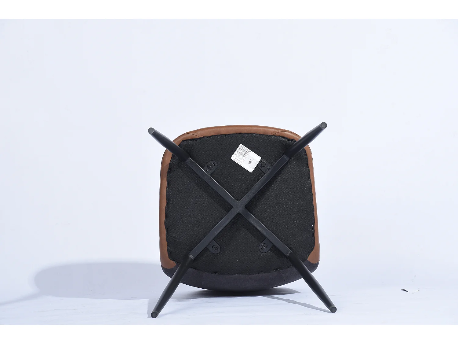 URBAN MEUBLE  Lot de 2 chaise salle à manger scandinave vintage marron semi-cuir velours gris