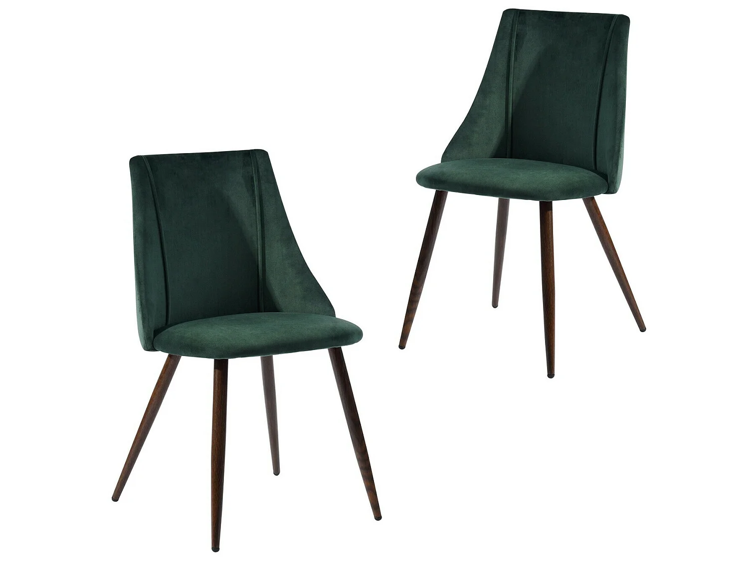 URBAN MEUBLE Lot de 2 chaise scandinave salle à manger en velours vert foncé 52.5*49.5*83.5cm