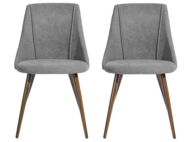 URBAN MEUBLE  Lot de 2 chaise salle à manger en tissu gris 52*49.5*83cm