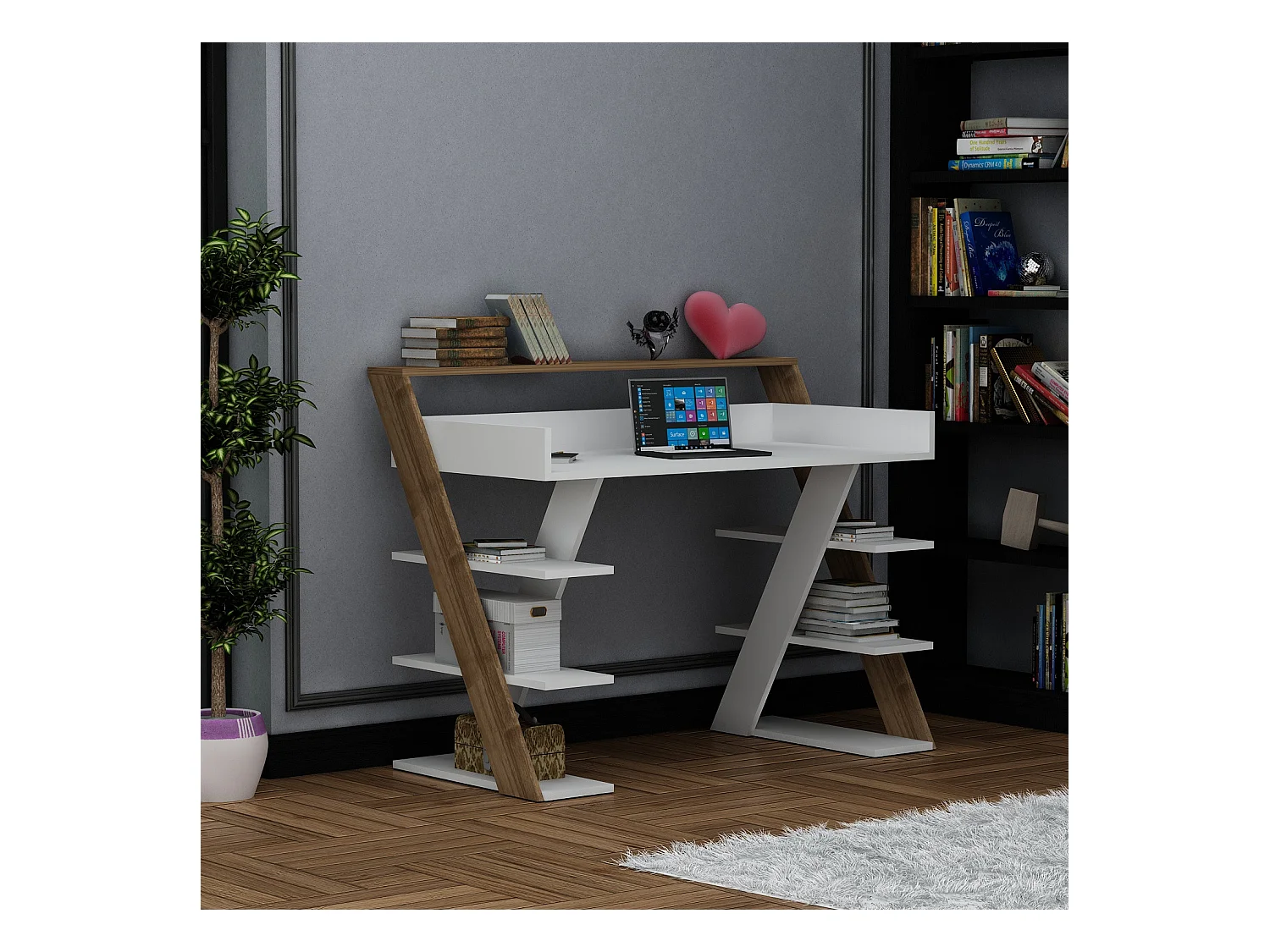 Bureau ARNETTI Noyer - blanc
