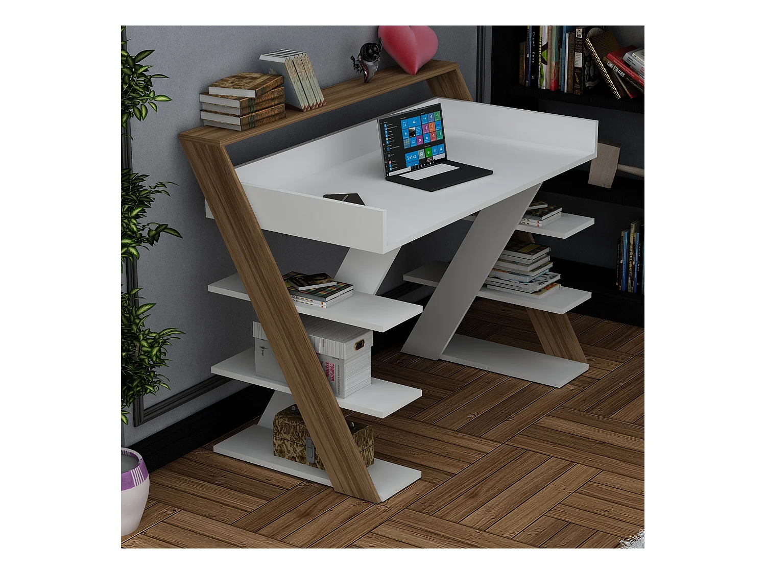 Bureau ARNETTI Noyer - blanc