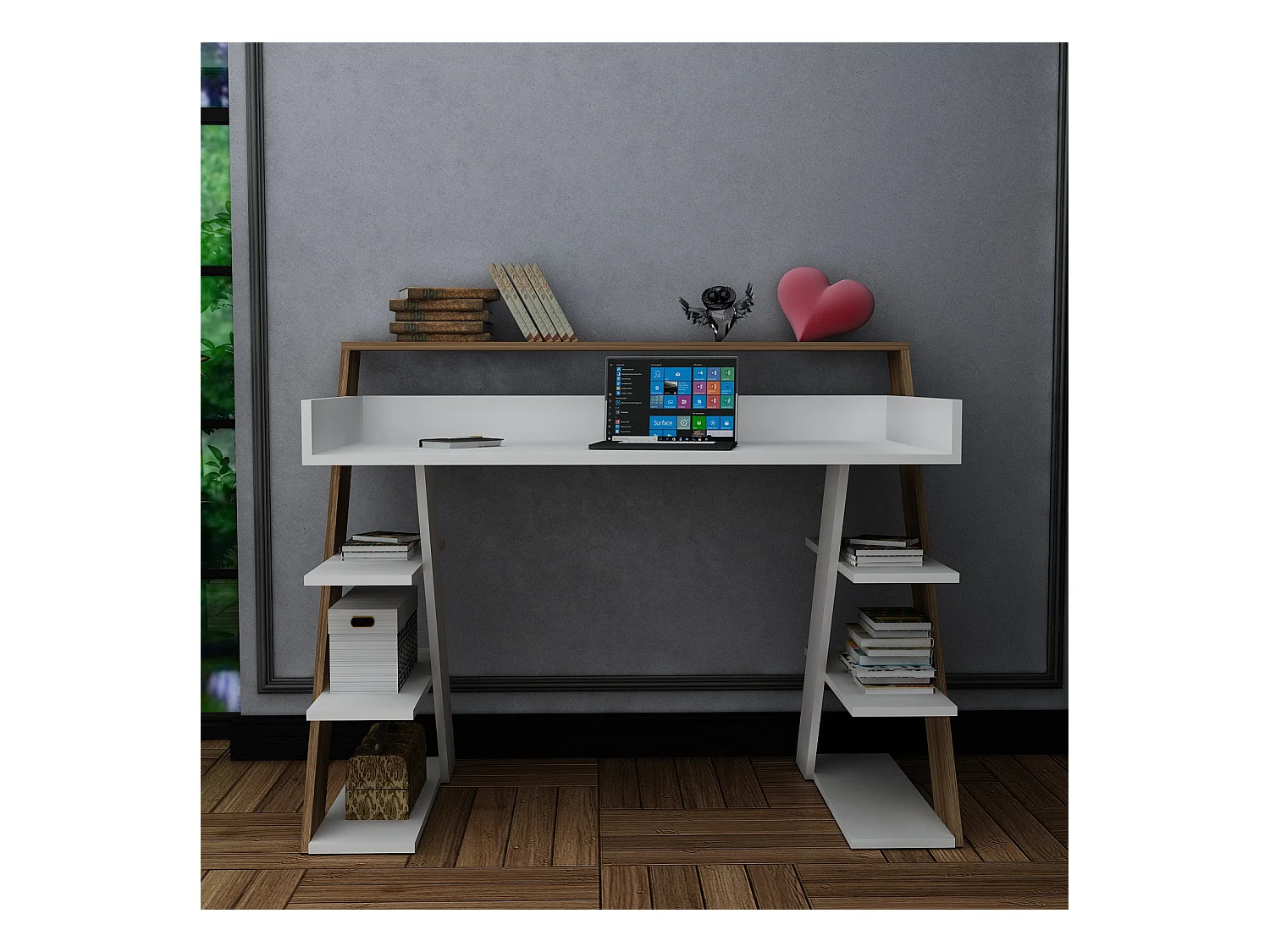 Bureau ARNETTI Noyer - blanc