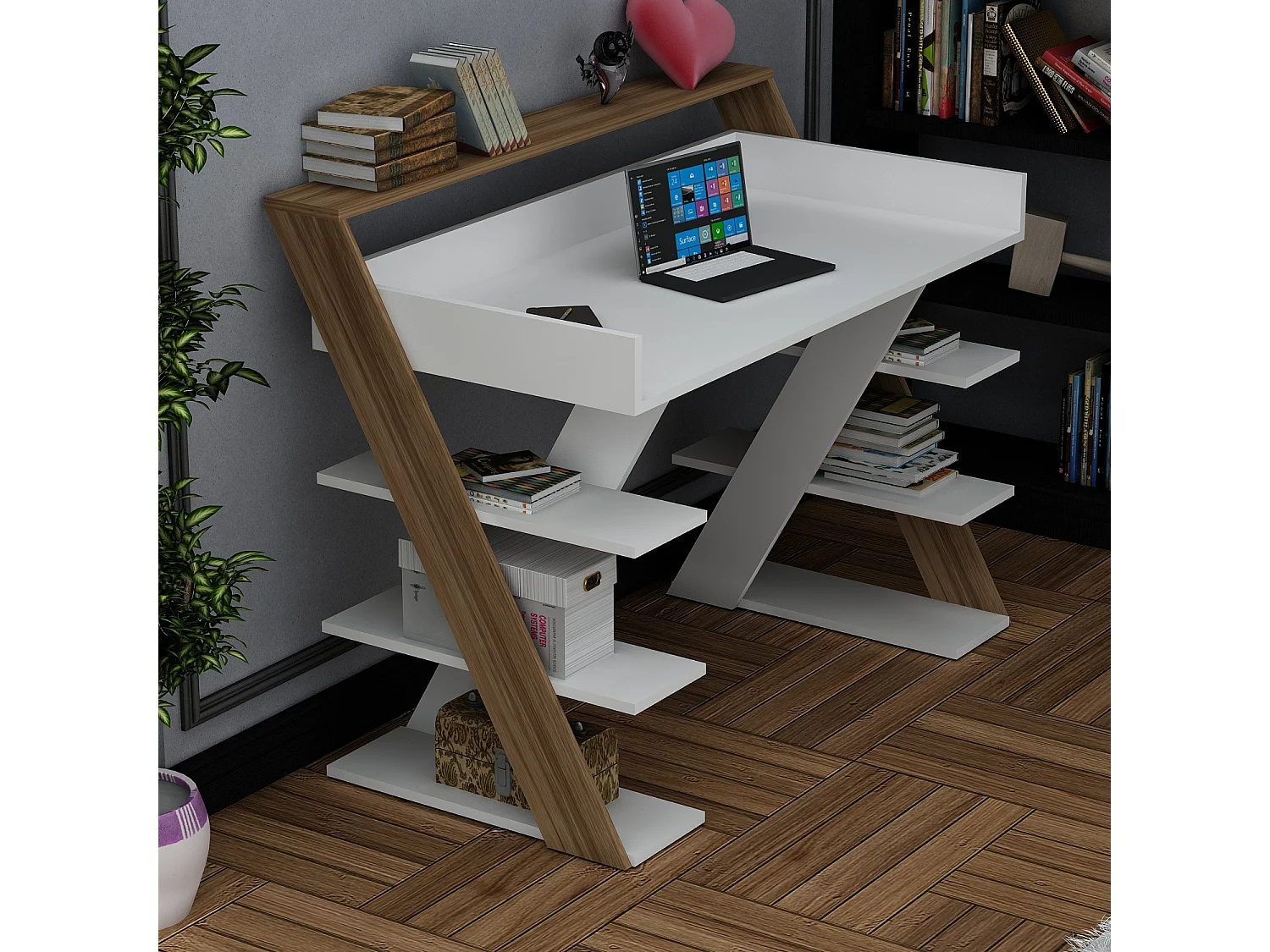 Bureau ARNETTI Noyer - blanc