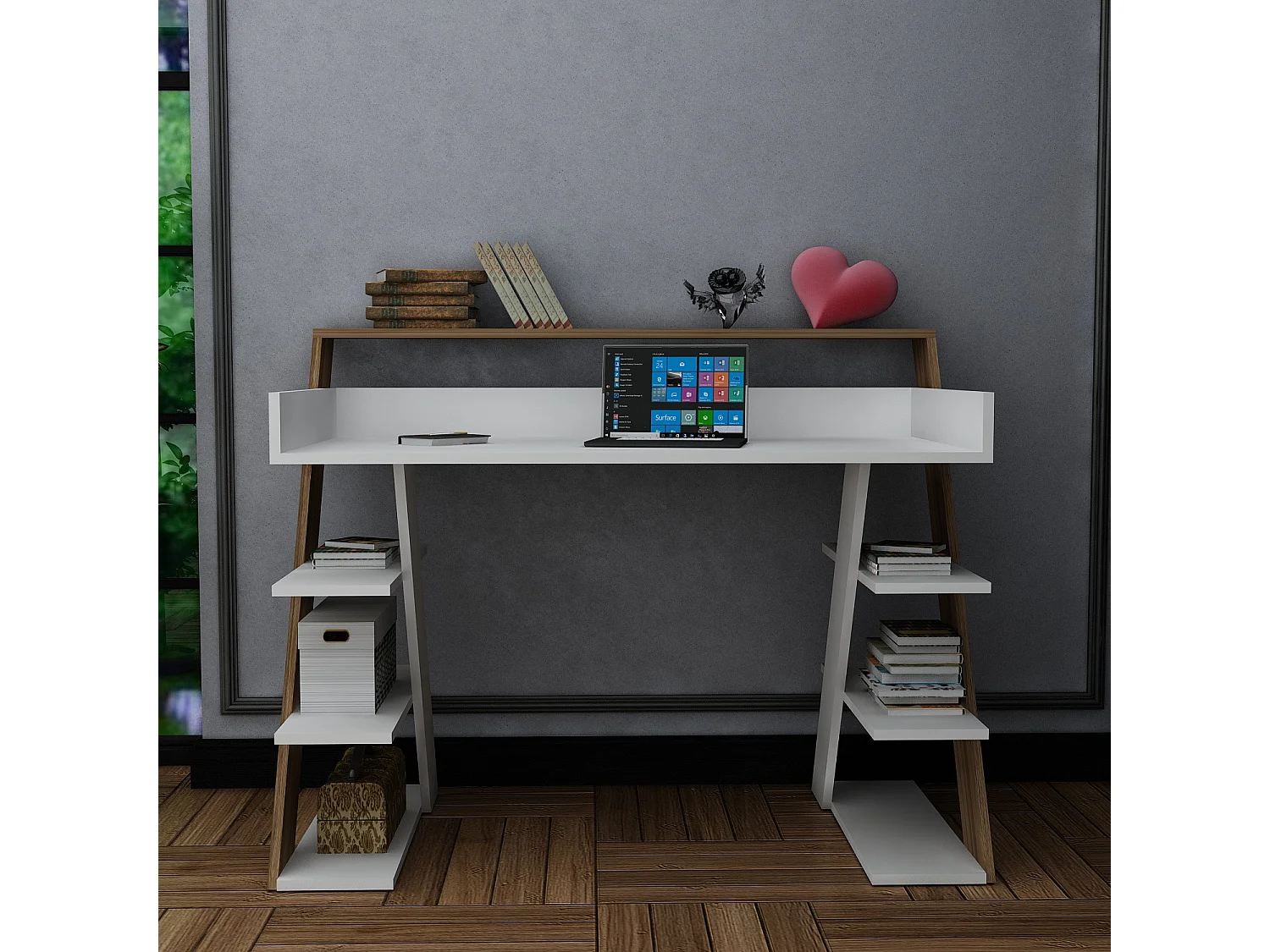 Bureau ARNETTI Noyer - blanc