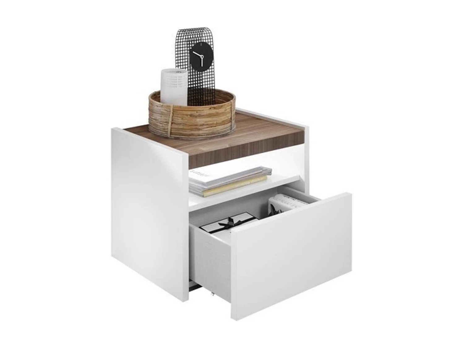 Lot de 2 chevets FULL 51 x 42 x 40 cm noyer noir