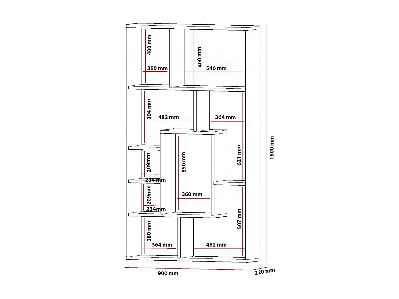 Bibliothèque Lily blanc 90 cm