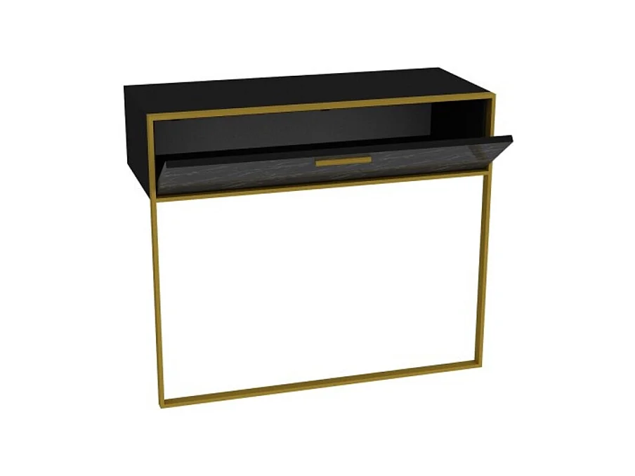 Console POLKA noir et doré 90 cm