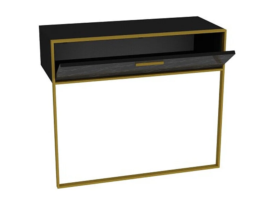 Console POLKA noir et doré 90 cm