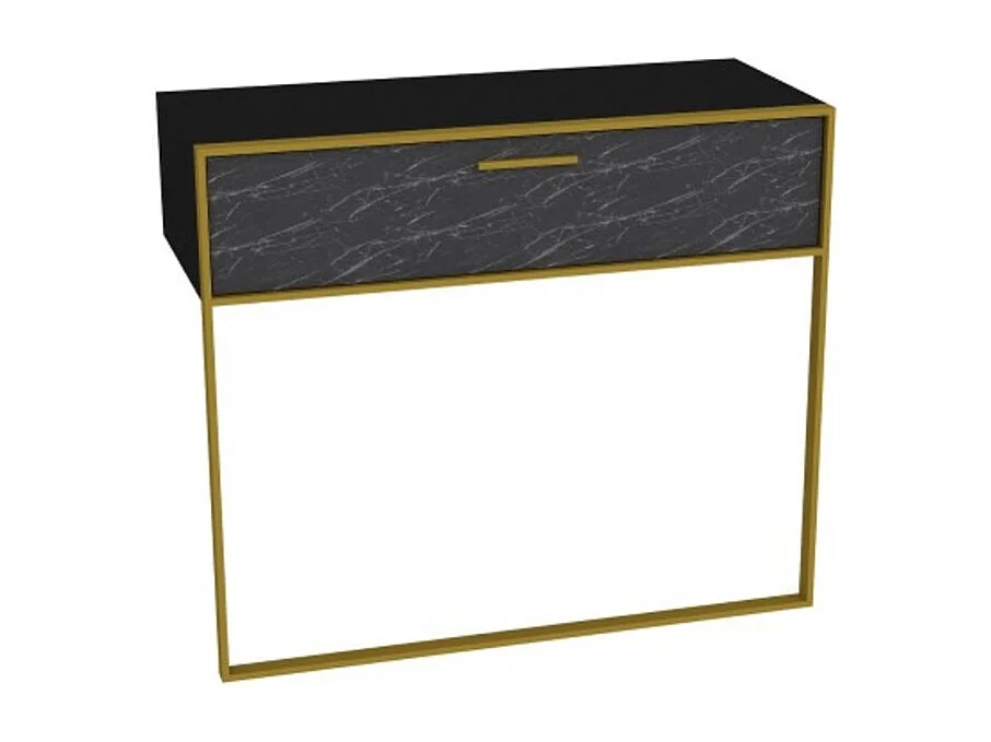 Console POLKA noir et doré 90 cm