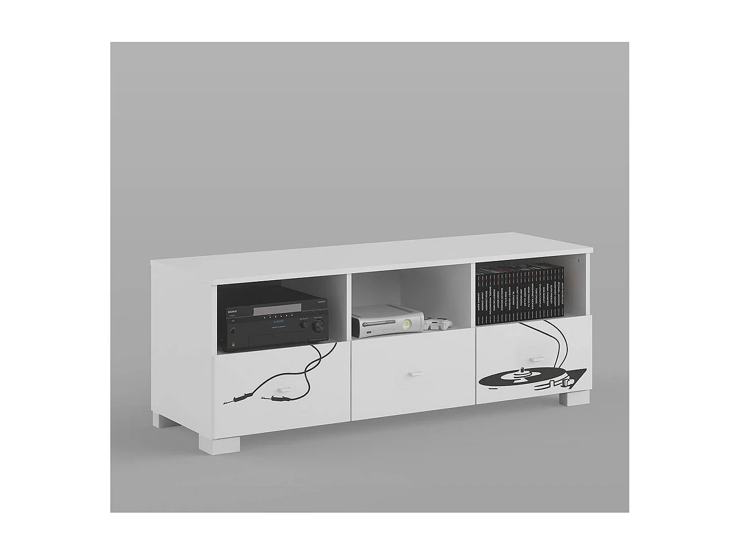 Meuble TV MUSIC , 150 cm blanc