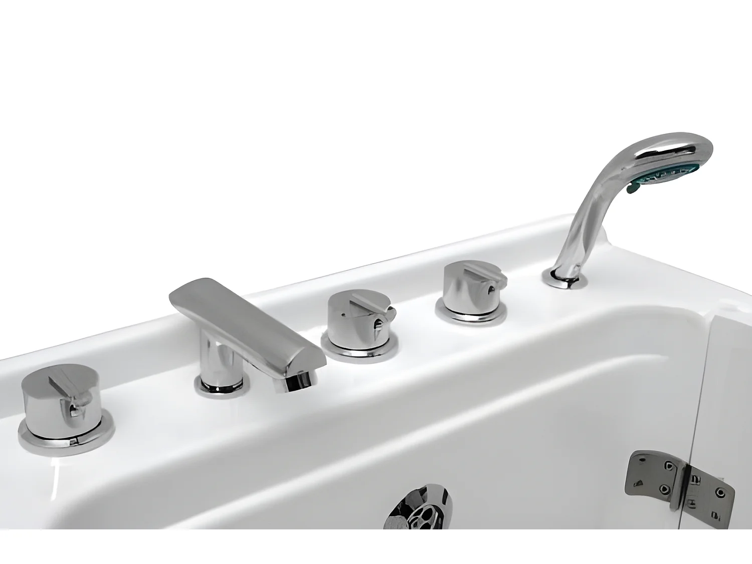 Baignoire à porte AZALAS 129.54*66.04 cm - Porte & Robinetterie: droit