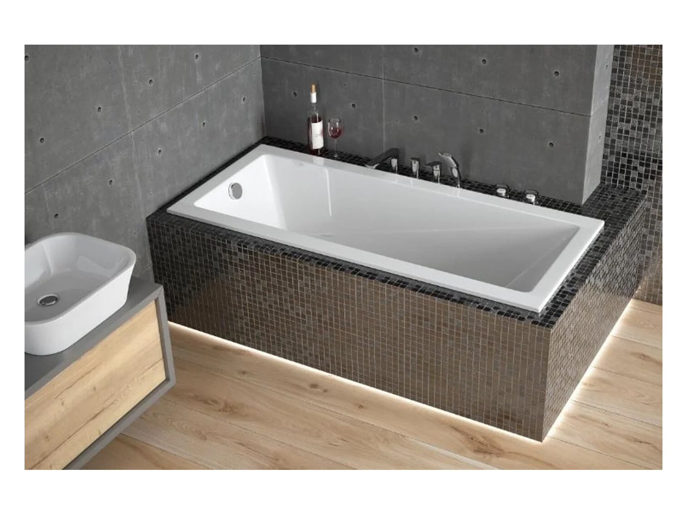 Baignoire MODERN Ultra-Slim 140-150-160-170-180 cm - Dimensions: 150cm