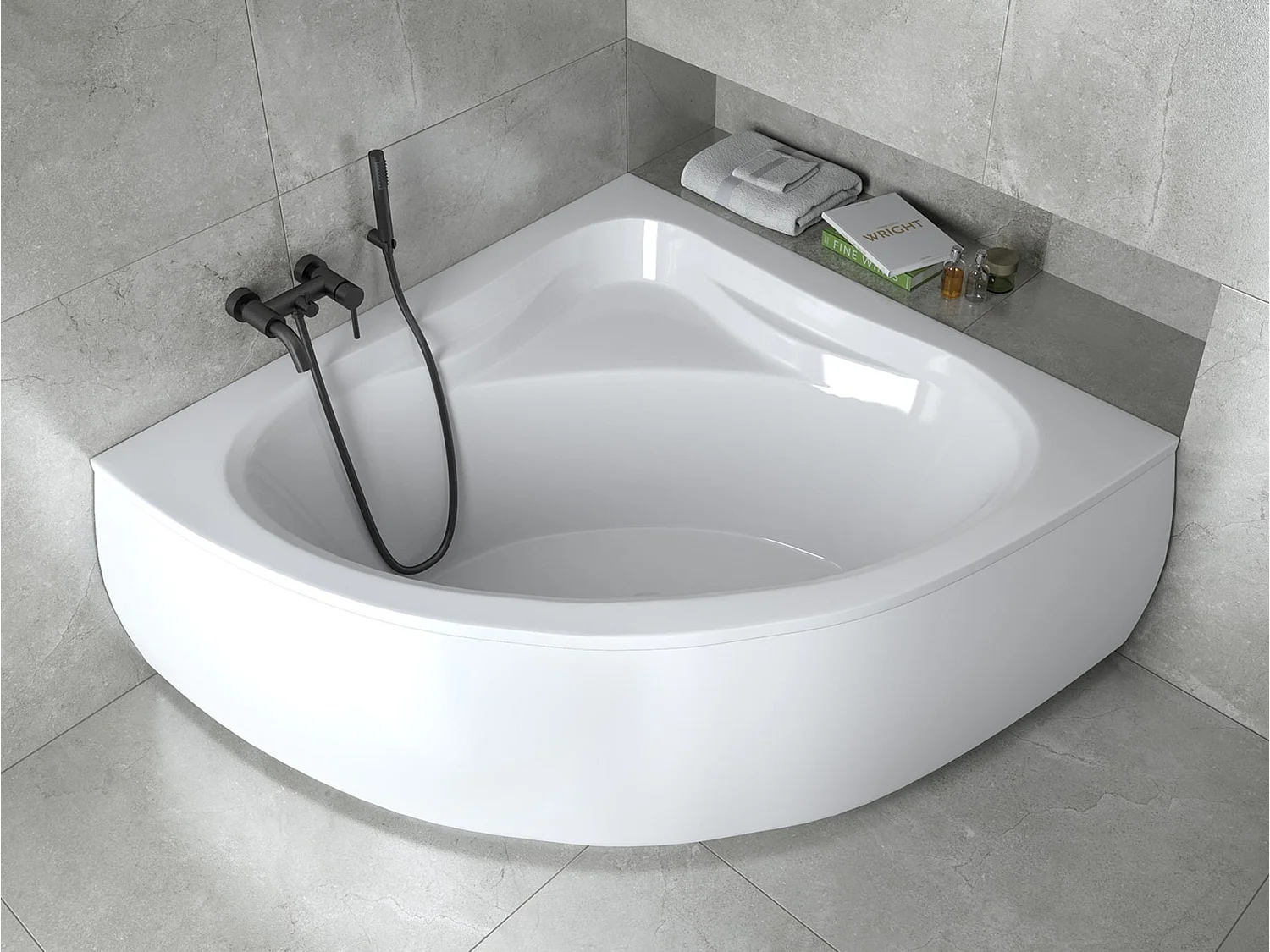 Baignoire MIA MINI avec tablier 120x120 cm ou 130x130cm - Dimensions: 130cm