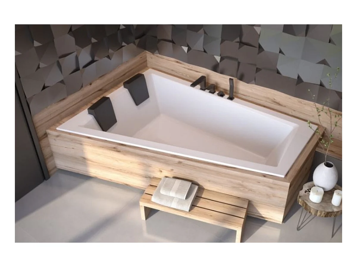 Baignoire d'angle Gauche ULTIMA DUO 170 ou 180 cm ultra-slim - Dimensions: 170cm