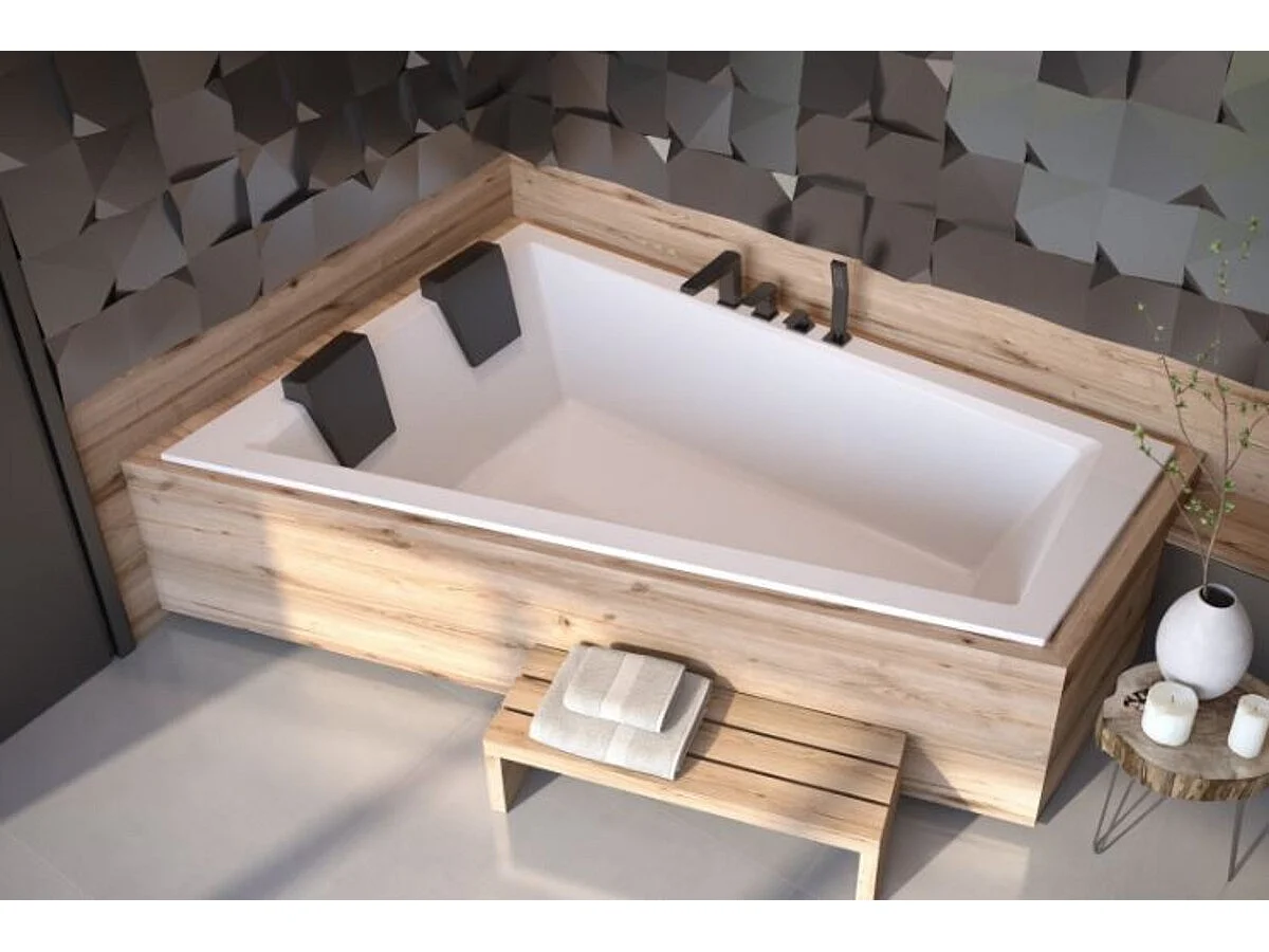 Baignoire d'angle Gauche ULTIMA DUO 170 ou 180 cm ultra-slim - Dimensions: 170cm