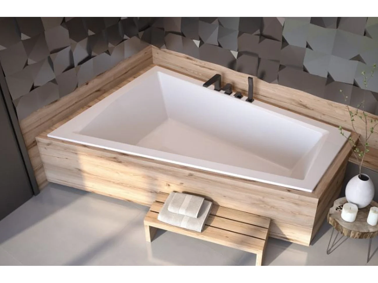 Baignoire d'angle Gauche ULTIMA DUO 170 ou 180 cm ultra-slim - Dimensions: 170cm