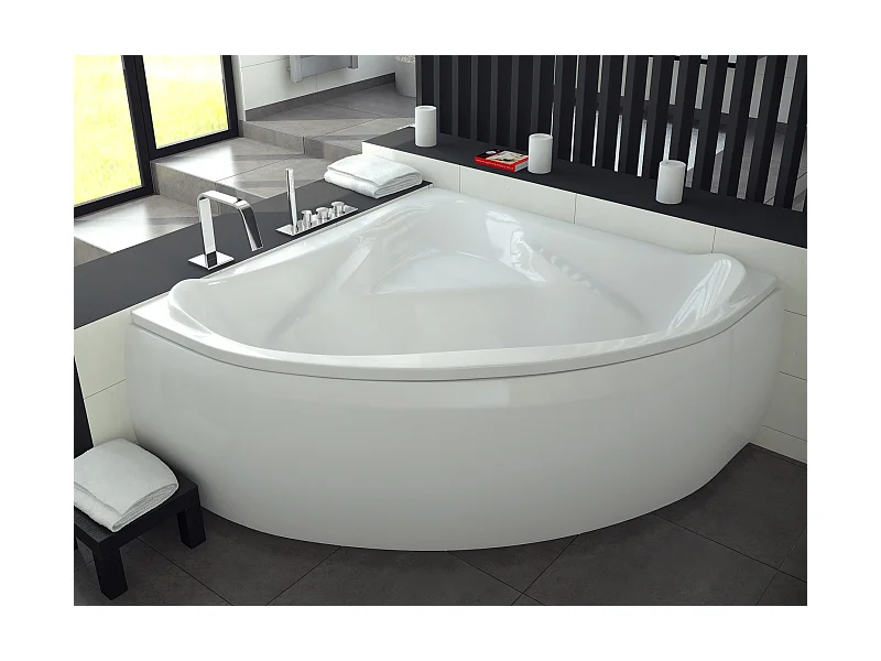 Baignoire d'angle EWA 134x134x57,5 cm avec tablier
