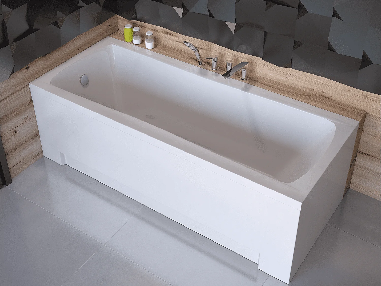 Baignoire MIRANO II avec tablier 140-150-160-170 x 70 - Dimensions: 160 x 70 cm