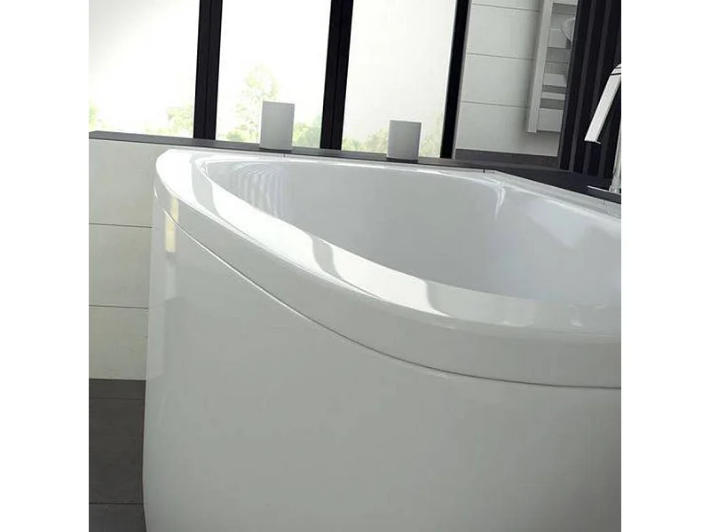 Baignoire d'angle LUNA 150 cm avec tablier - Orientation: Droit